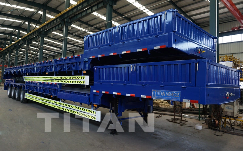 Titan Low Bed Trailers 4 Axles with Hydraulic Ramps