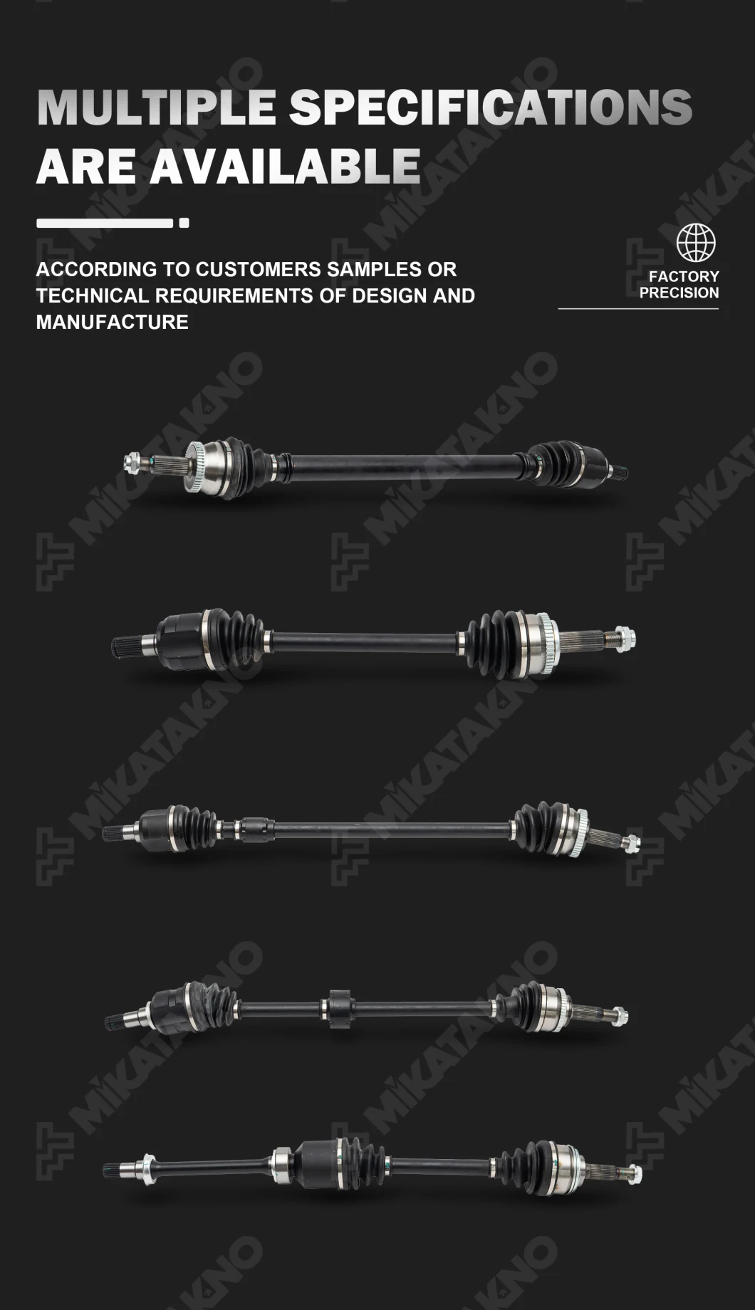 High Quality with Wholesale Price CV Axles for All Types American, British, Japanese and Korean Cars