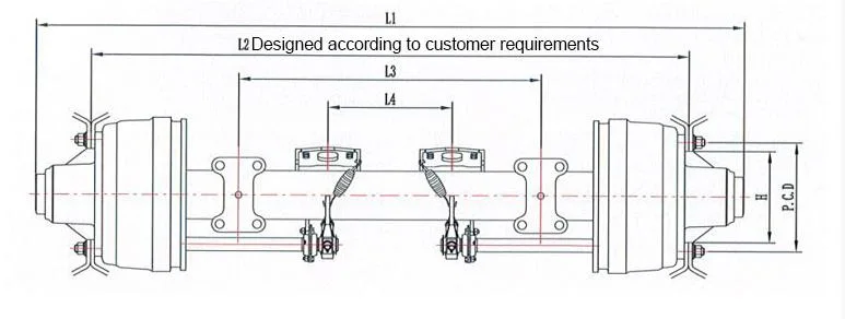 13 Ton ABS OEM Manufacturer Disc Brake Axle Semi Trailer Axle for Sale