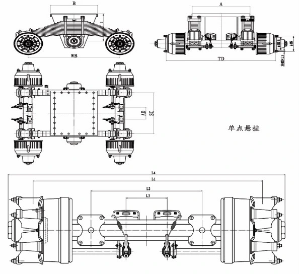 Bogie - 28t 32t 36tbogie Suspension for Dubai